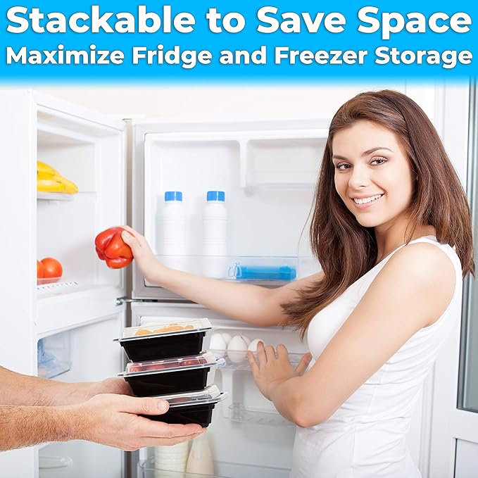 Durable Food Storage Container, Commercial Grade, BPA Free Plastic Containers with Lids, 25ct, Recyclable, Leakproof, Microwavable Portion Container for To-Go Orders, Food Prep and Storage, 12 ounce