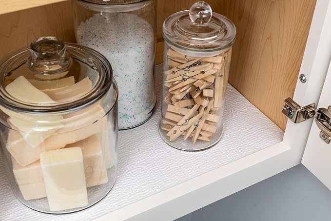 Duck Brand Smooth Top EasyLiner for Cabinets & Drawers - Easy to Install & Cut to Fit - Shelf Paper & Drawer Liner Non-Adhesive - Non Slip Shelf Liner - 20" Width - 36 Total Feet - Taupe Quatrefoil