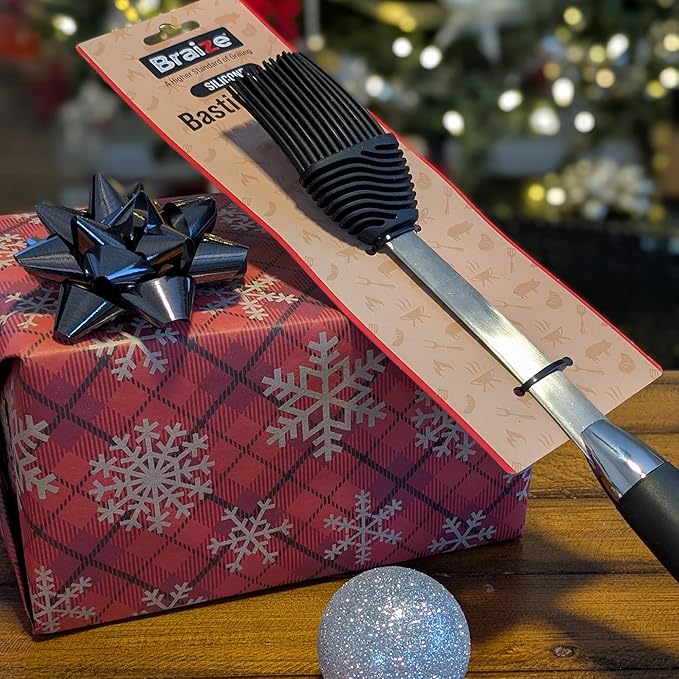 Grill Basting Brush, Silicone BBQ Basting Brush for Cooking Oil & Sauce, Heat-Resistant Baster for Grilling, Barbecue Tool, Dishwasher-Safe Food Basting Mop for BBQ, Smoking & Roasting