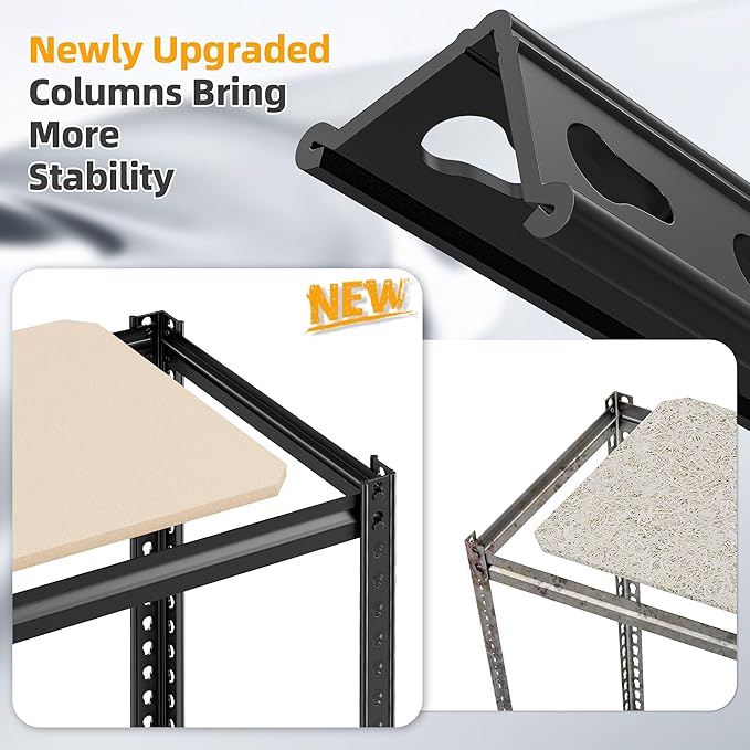 REIBII Storage Shelves 6 Tier Garage Shelving Heavy Duty Metal Shelving Loads 2250LBS Adjustable Metal Shelves for Garage Pantry Closet Kitchen Basement 16" W x 16" D x 72" H