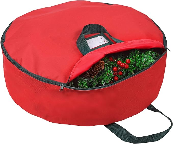 Primode Heavy Duty Christmas Wreath Storage Bag 36"- Handles Made Of Durable 600D Oxford Polyester Material Storage Bag 36” Holiday Wreaths