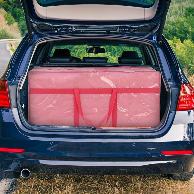 4 Pcs 66 Gallon Extra Large Moving Bags Heavy Duty Storage Bag with Strong Zipper Handle Foldable XXL Jumbo Storage Tote Packing Moving Box for College Dorm Travel Cloth Duffle (Jelly Pink)