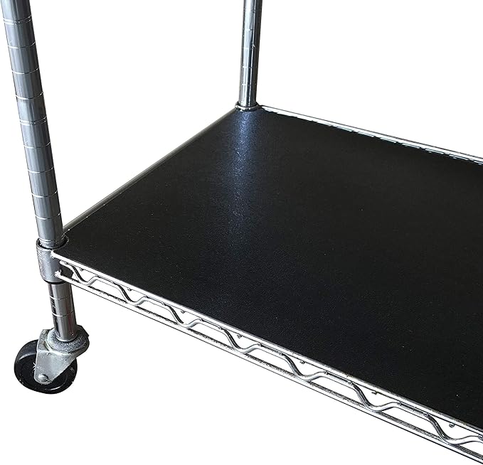 RESILIA Shelf Liner Set for Wire Shelving Rack – 5 Pack, 18 Inch Long x 36 Inch Wide, Black Plastic Vinyl Covers for Kitchen, Pantry, & Garage Racks, Made in The USA