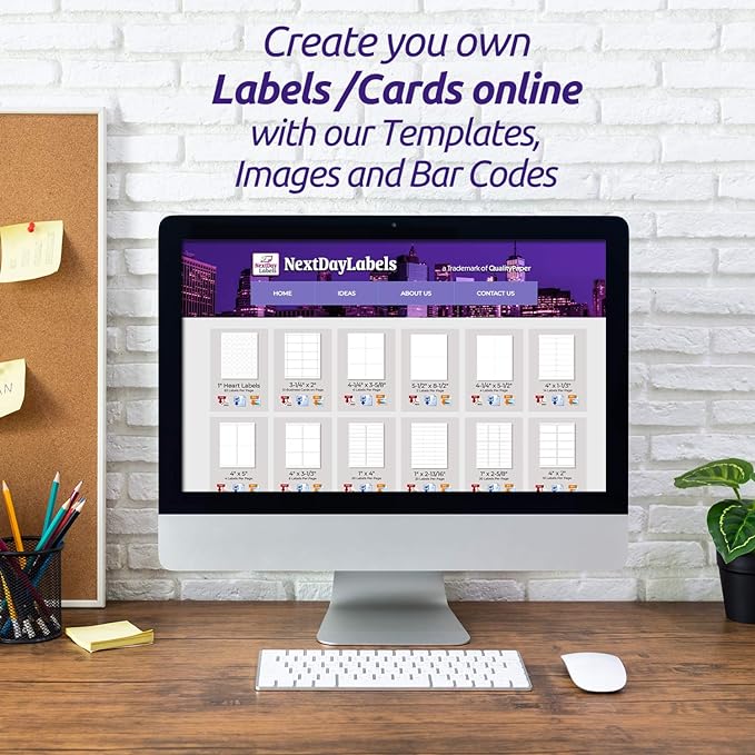 NextDayLabels 4x3.33 Inch Rectangle Stickers White Blank Labels for Laser Inkjet Printer - 6 Per Sheet Self-Adhesive Shipping Address Mailing Made in USA - 6,000 Labels