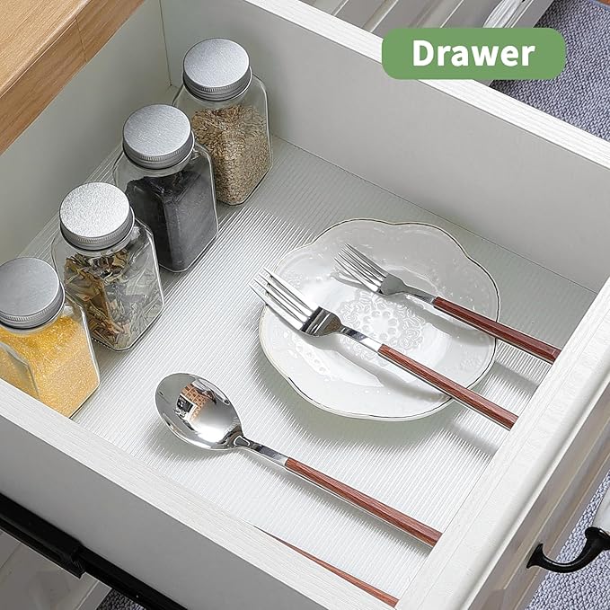 Shelf Liners 15 inch x 20 ft Shelf Liners for Kitchen cabinets nonstick Lining Drawer Mats EVA Protector for Cupboard (Clear Ribbed,15 inch x 20 ft)
