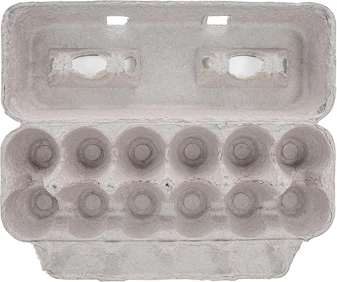 MT Products Printed Natural Pulp Egg Cartons 1 Dozen - Disposable Egg Storage Container (Pack of 250) - Made in the USA