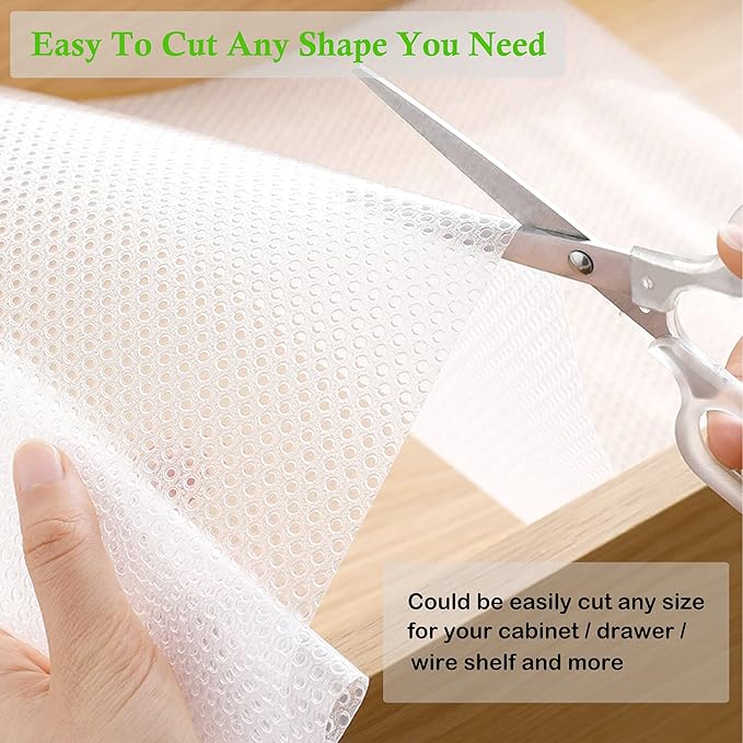 Cabinet Liners Non Adhesive Clear Kitchen Drawer Shelf Liner, 24 in x 20 FT Non Slip Waterproof Fridge Mat for Refrigerator, Dresser, Wire Shelf, Toolbox, Cupboard, Pantry, Storage and Desk