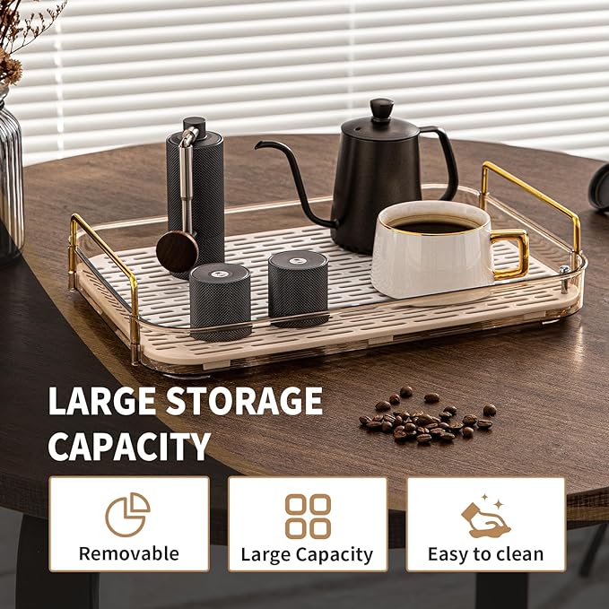Seoneiro Whiskey Tray, Glass Cup Rack, Mug Holder, Coffee Cup Organizer, Bathroom Countertop with Drain Board Wine Glass Decorative Organizer, Food Tray, Kitchen Spice Rack