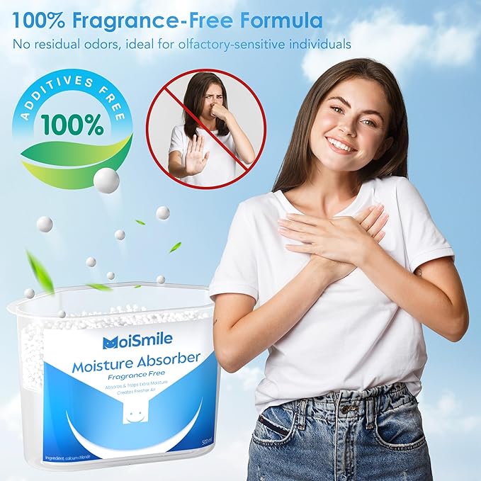 Moisture Absorbers 12 Packs, 10.8OZ Efficient Humidity Absorber ＆ Odor Eliminator Boxes, Refillable Car Dehumidifier for Closet, Bathroom, Basement＆ RV, Fragrance Free