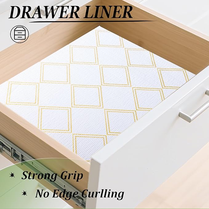 Cabinet Liners for Shelves Waterproof 24 Inch X 20 Ft Shelf Liners for Kitchen Cabinets Non-Adhesive Dress Drawer Liners Non Slip Grip Cupboard Paper for Kitchen Bathroom Closet Fridge Pantry