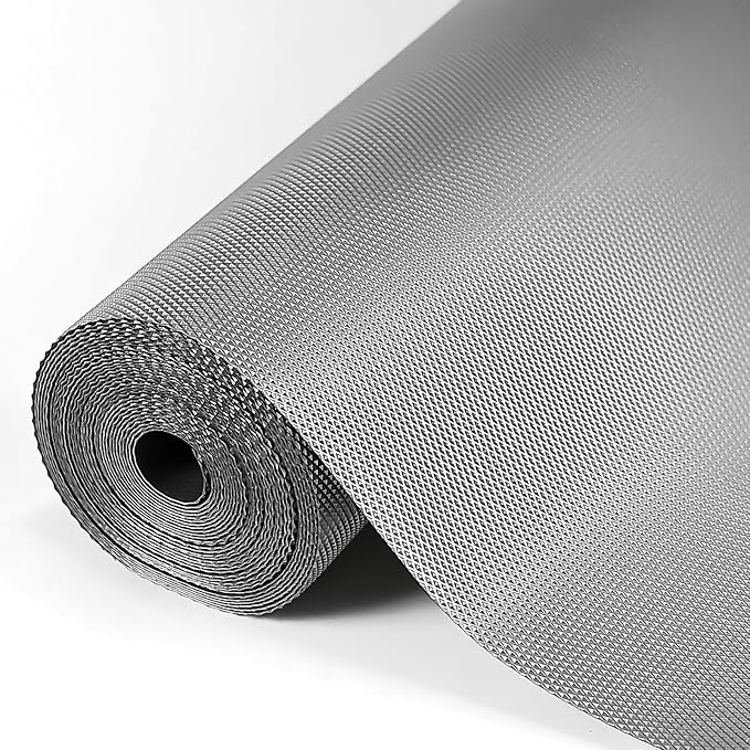 Hersvin Shelf Liner, 20" x20' Non-Adhesive Drawer Liners EVA Kitchen Cupboard Cabinet Covering Undersink Mat Washable Fridge Lining Paper (Gray/Diamond)