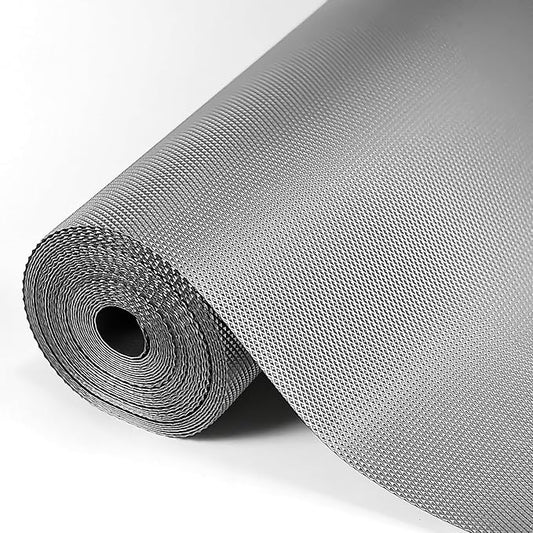 Hersvin Shelf Liner, 20" x20' Non-Adhesive Drawer Liners EVA Kitchen Cupboard Cabinet Covering Undersink Mat Washable Fridge Lining Paper (Gray/Diamond)