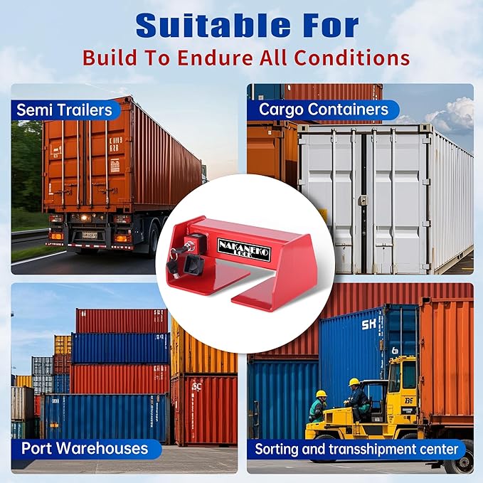 Container Locks, Heavy Duty Cargo Lock, Container Door Locks, Semi Trailer Door Lock, Semi Truck,Anti-Theft, Rust-Proof,Cargo Security, Bolt Cutter Resistant,Key Lock, Mechanical
