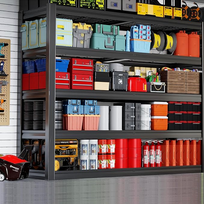 68" Wide Heavy Duty Garage Shelving Units, 5-Tier Deep Storage Shelves, Metal Garage Shelves,Steel Shelf,Large Storage Rack,Industrial Shelving for Shop, 68" W x 24" D x 84" H