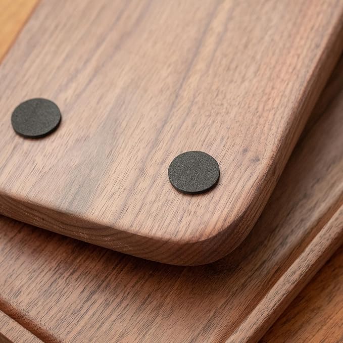 Vandroop Wood Serving Tray, Small Trays for Storage, Rectangle Wooden Plates for Serving Food, Tea and Coffee, Decorative Vanity Tray for Bathroom, Tray for Kitchen Counter(Set of 2, Walnut)