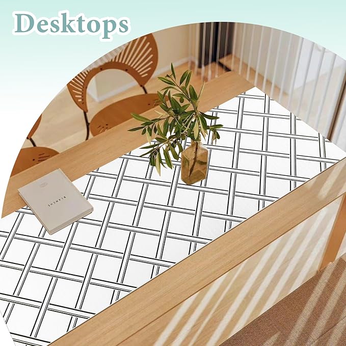 Drawer and Shelf Liner for Kitchen Cabinet: 17 in X 30 Ft Non Slip Waterproof Shelf Paper Non Adhesive Refrigerator Liners Black and White Squares Easy Liners for Bathroom