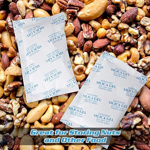 SurpOxyLoc 100 Gram(10Packs) Food Grade Silica Gel Packs Dessicant Packets for Moisture Control,Cobalt Chloride Free Moisture Absorbers for Food Storage