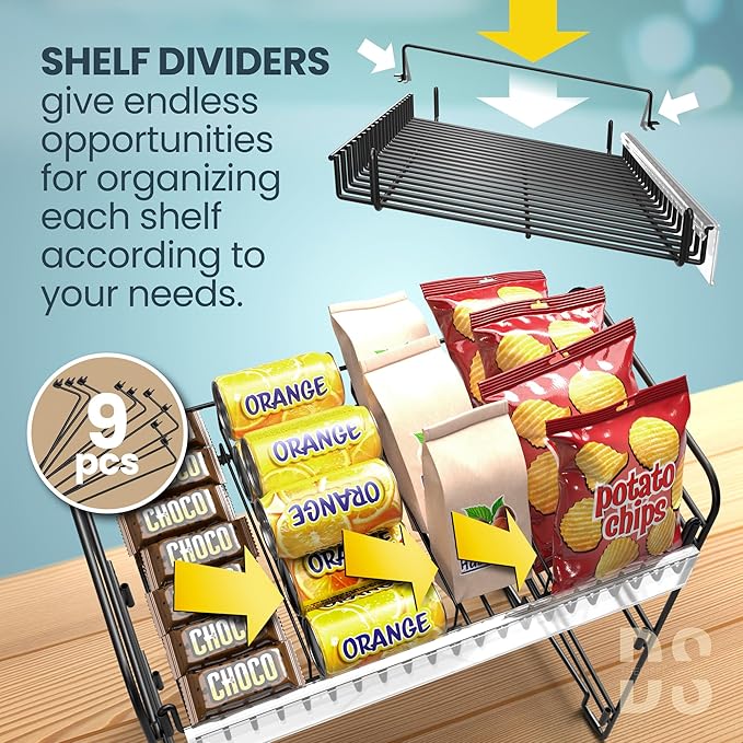 Black 3 Tier Candy Display Rack – Chip Display for Snack Vendors, Food Trucks, Concession Stands & Retail Storefronts
