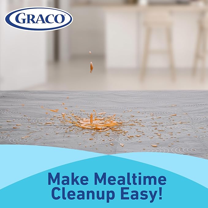 Graco Baby Disposable Splat Mats, 30 Sheets with Assorted Designs, 47" x 40", Eco-Friendly Floor Protector for Mealtime, Home & Restaurant Use