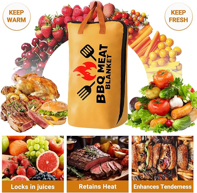VIOXIA Brisket Blanket & Meat Resting Bag – Insulated BBQ Blanket for Resting Meat | Heavy-Duty Smoker Accessory for Brisket, Thanksgiving Essential Stocking Stuffer & Gift for Hunters or Men