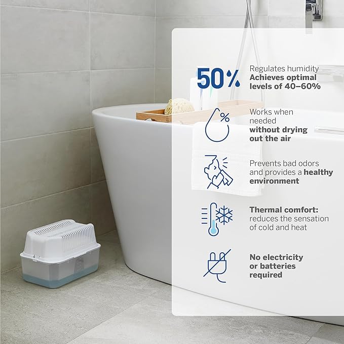 HUMYDRY Moisture Absorber Dehumidifier Device, Magnum Pack of 2 Devices of 35.3 Oz With 2 Pre-Measured Refills, Fragrance Free Humidity Absorber For Basements Bedrooms And Large Enclosed Spaces
