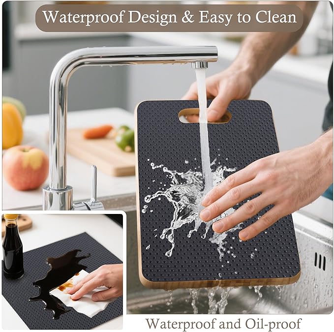 Shelf Liner Non-Slip 18 Inch Wide X 20 Ft Kitchen Cabinet Drawer Liners Waterproof & Oil-Proof Drawer Mat for Cupboard Pantry Non Adhesive Refrigerator Shelf Liner Strong Grip Cabinet Mat (Black)