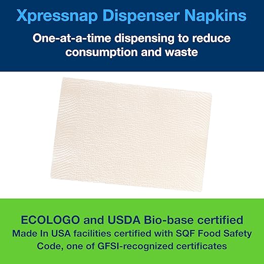 Tork Xpressnap Tabletop Napkin System Starter Pack Black N4, Dispenser and 1 x 500 One-at-a-Time Dispensing Napkins, 80062300