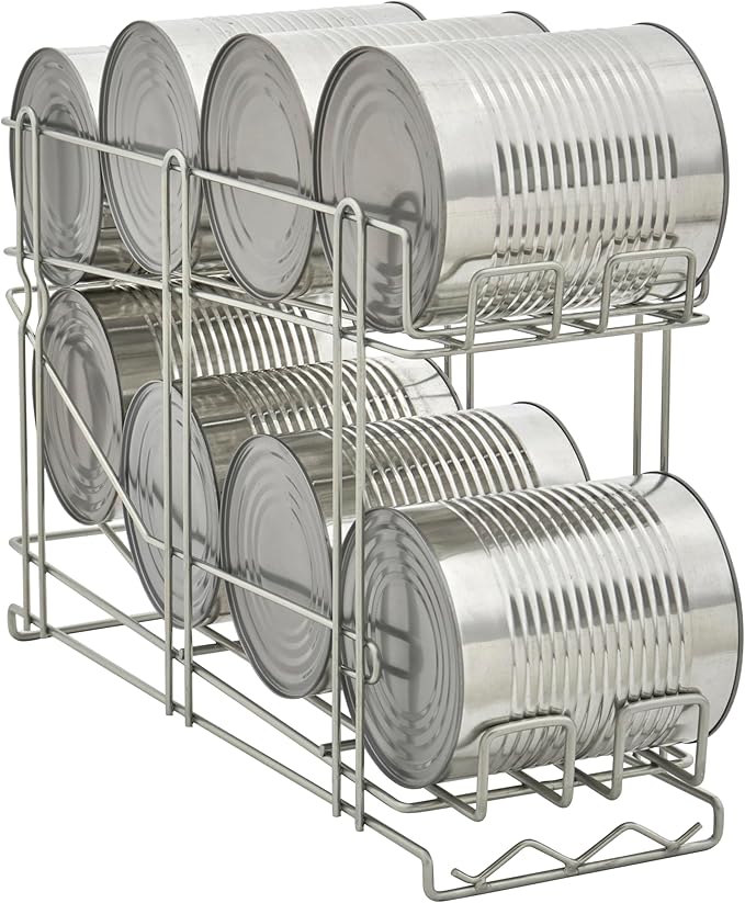 28W-171 FIFO Wire Can Rack, Holds (12) #5 Cans or (8) #10 Cans, Metal Construction, FIFO Design