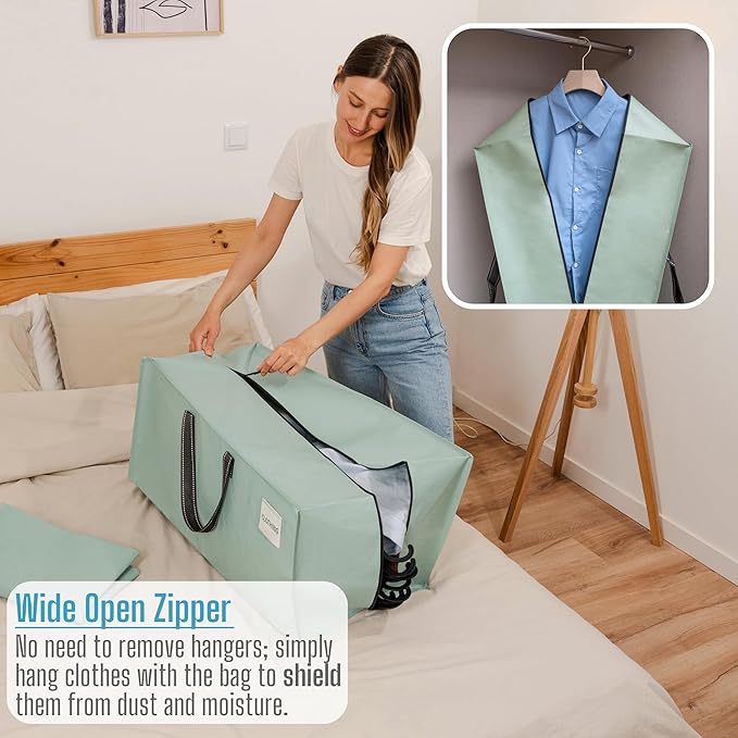 VENO 4 Pack Heavy Duty Moving Bags with Backpack Straps, Zippers & Handles, Extra Large Packing Bags for College Dorm Essentials, Moving Supplies Alternative to Cardboard Moving Boxes