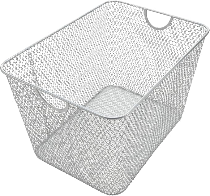 YBM HOME Kitchen Pantry Organizer Wire Basket for Shelves, Cabinets, Pantry, Countertop, Mesh Open Storage Bin Metal Basket for Organizing Food Supplies, 15x12x11.5