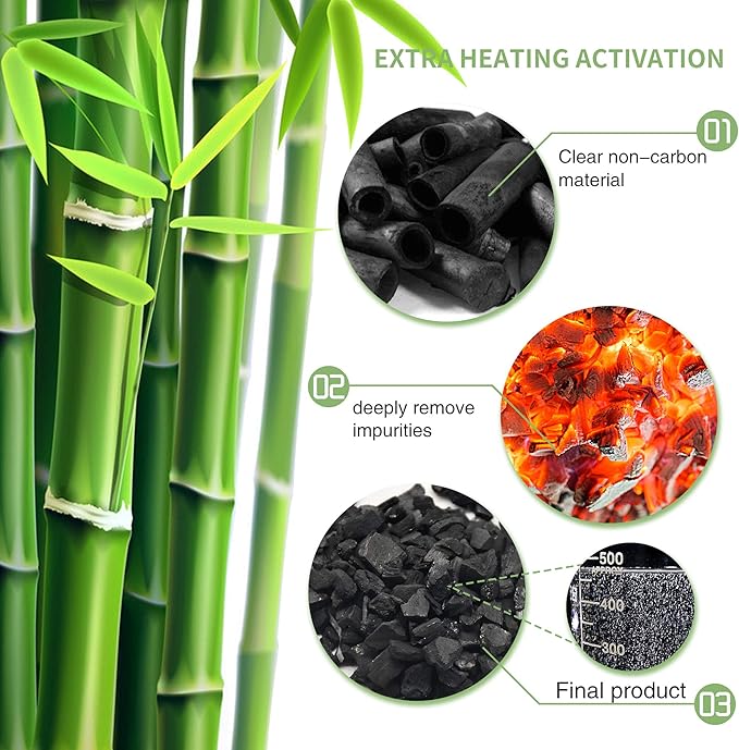 12 Pack Bamboo Charcoal Air Purifying Bag, Activated Charcoal Bags Odor Absorber, Moisture Absorber, Natural Car Air Freshener, Shoe Deodorizer, Odor Eliminators For Home, Pet, Closet (8x50g, 4x200g)