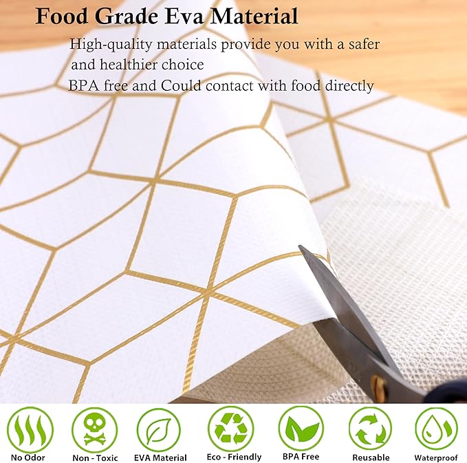 Shelf Liners for Kitchen Cabinets 24 Inch Wide X 20 Ft Non Adhesive Cabinet Drawer Liner Non Slip Water Oil-Proof Strong Grip Pantry Refrigerator Shelves Liner for Bathroom Drawer Cupboard Closet Mat