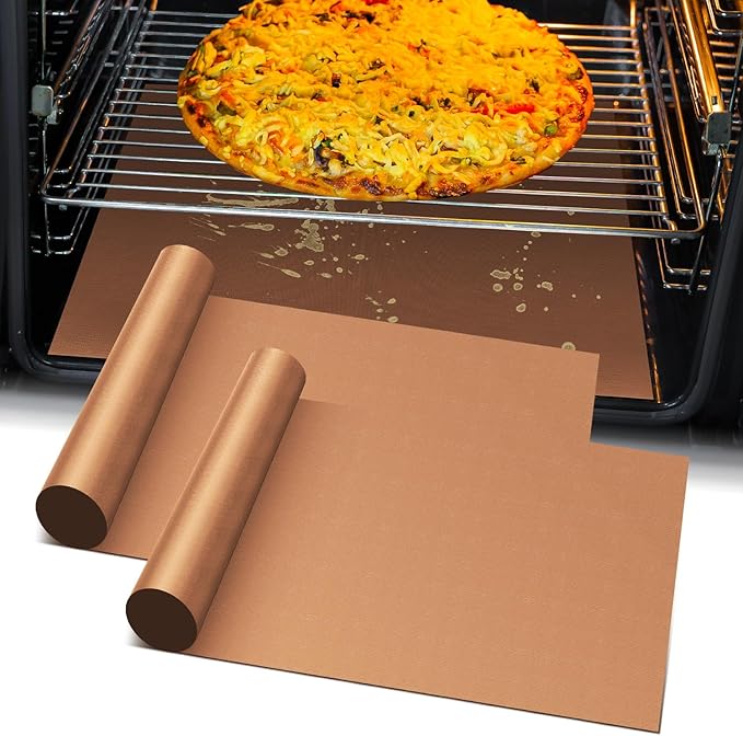 Oven Liners for Bottom of Oven - 2 Pack Large Heavy Duty Mats, 23.6"x15.7" Non-Stick Reusable Liner for Electric, Gas, Toaster Ovens Grills - BPA & PFOA Free Kitchen Accessory to Keep Oven Clean