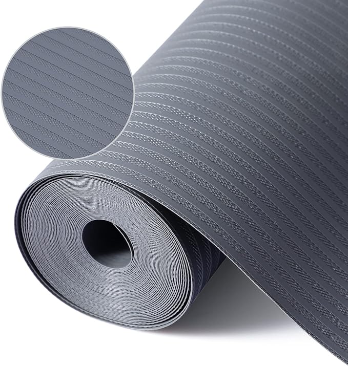 Shelf Liners for Kitchen Cabinets, 16Inch x 20Ft, Non Adhesive Shelf Liner, Non-Slip Kitchen Drawer Liners, Waterproof Durable Cabinet Liners for Shelves, Refrigerator, Pantry, Dark Gray