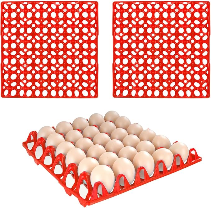 CertBuy 12 Pack Eggs Cartons Flats, Plastic Egg Trays, Stackable Egg Flats Plastics Egg Crates for Home Chicken Farmers, Great for Storing and Shipping Eggs