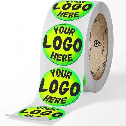 Build Your Own Stickers - Any Design + Logo - Personalize Business - 50+ Roll - Multi Shapes, Sizes, Backgrounds, Text - Gloss/Matte Labels (3 inch Circle)
