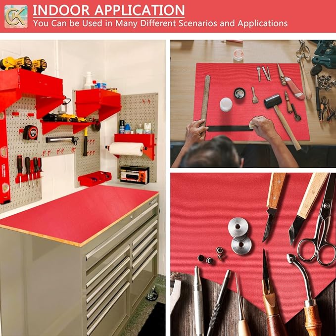 Foam Toolbox Liner Shelf Liner, Thickened Durable Pad Tool Box Mat for Protecting Your Tools, Work Surfaces, Garage, Chest -Red 3mm Thickness, 24 inch*24 ft