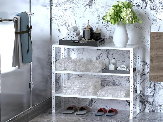 Jojocross Adjustable Expanable Stackable Spice Rack Shelf Pantry Storage Organizer for Kitchen Cabinet,Countertop,Bathroom and More.Space is no Longer Limited(2Packs/White/Medium)