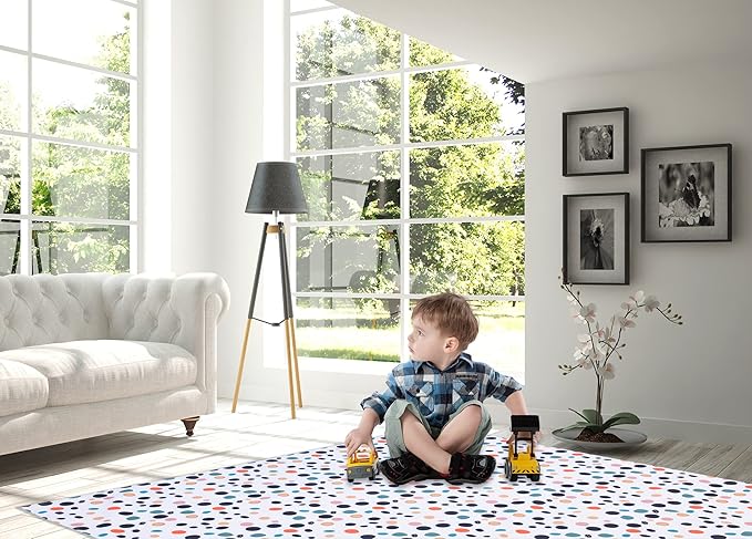 Splat Mat for Under High Chair/Arts/Crafts, Waterproof and Anti-Slip Splash Mat Floor Protector, Washable Highchair Floor Mat, 51 Inch Reusable Messy Mat and Baby Feeding Table Cloth