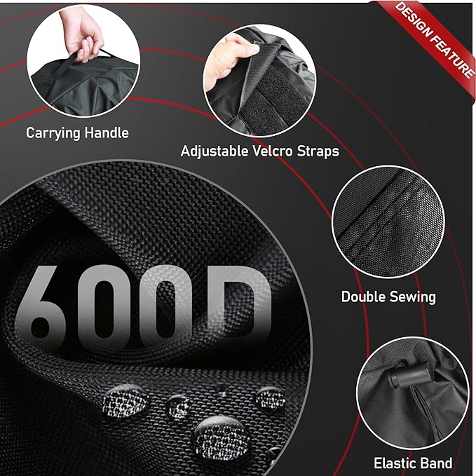 Comnova Seasonal Tire Totes 4 Pack - 600D Spare Tire Cover with Handle, Waterproof Heavy Duty Fade-Resistant Tire Storage Bag, Fits Tire Diameters 22" - 31", Black