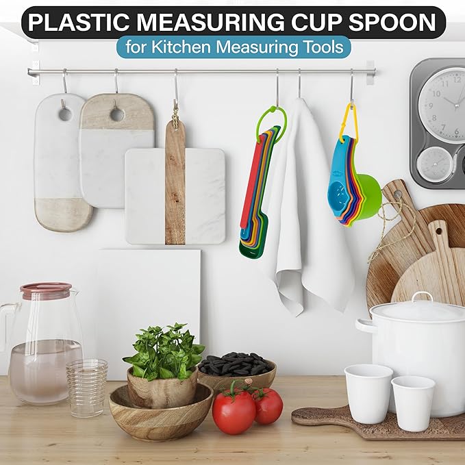 AGRUS Measuring Cups and Spoons Set of 9, Utensils for Dry and Liquid Ingredients, Copper Kitchen Accessories, Rose Copper Decor for Home, Stackable, Sturdy Stainless Steel (Multicolored)
