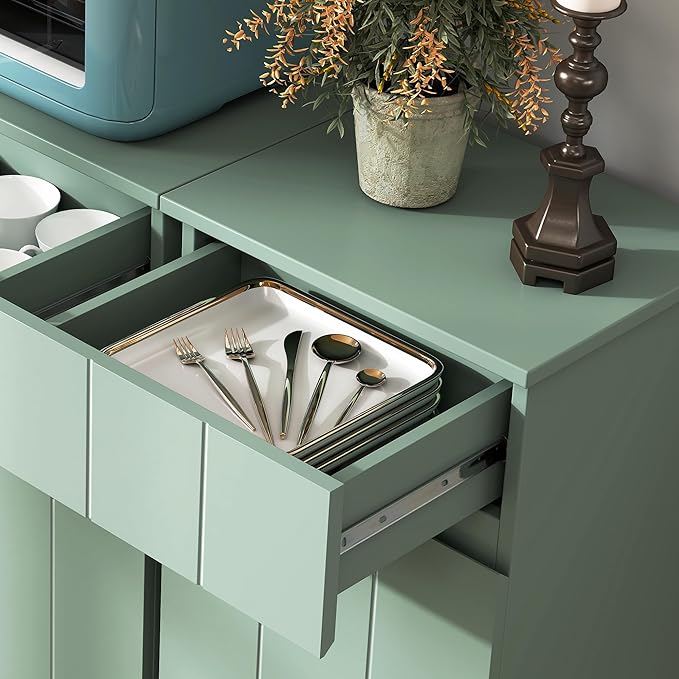 VANIRROR Small Bathroom Cabinet with Adjustable Shelves, Drawer, Anti-Tip Design, 14.96" L x 11.81" W x 32.09" H, Durable MDF for Bathroom, Kitchen, Laundry Storage, Soft-Close Door
