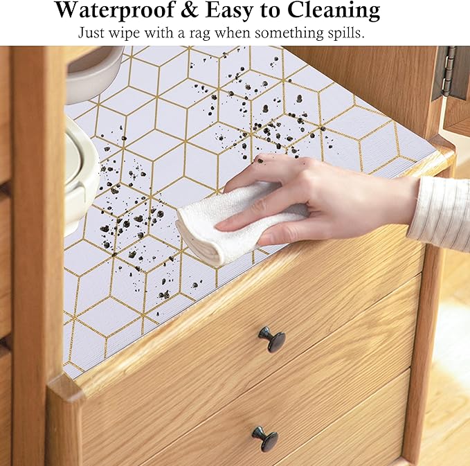 Shelf Liner for Cabinets Non Adhesive15 Inch Wide X 20 Ft Kitchen Drawer Liners for Shelves Non Slip Waterproof Strong Grip Mat for Closet Bathroom Pantry Cupboard Refrigerator