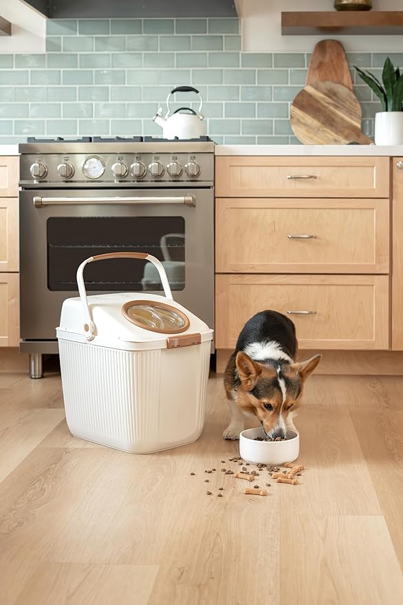 Harry Barker Lightweight Airtight Pet Food Storage Container, Eco-Friendly Recycled Plastic with Easy-Access Lid, Holds up to 25 lb Dry Dog or Cat Food