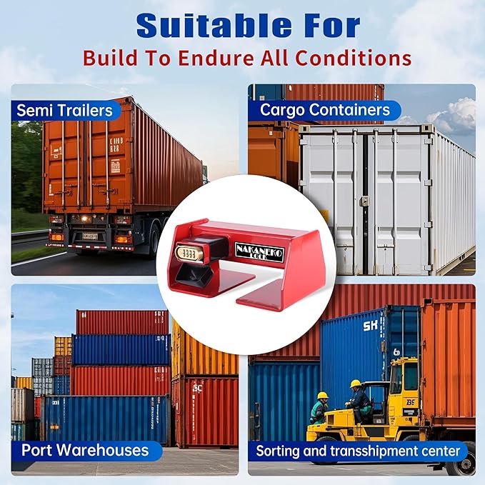 Container Locks, Heavy Duty Cargo Lock, Container Door Locks, Semi Trailer Door Lock, Locking Devices, Anti-Theft, Rust-Proof, Cargo Security, Bolt Cutter Resistant, Code, Combination Lock