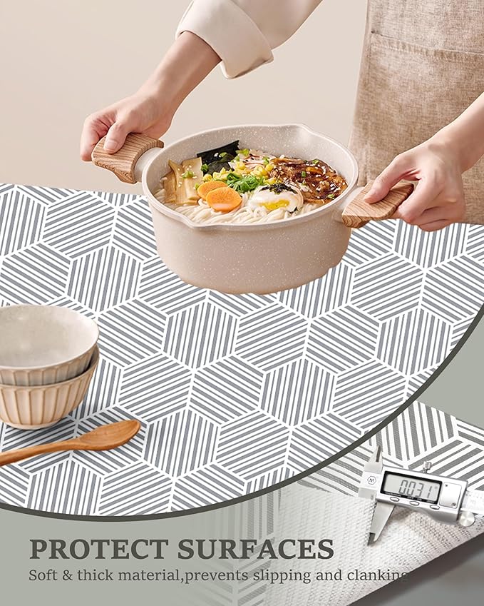 Shelf Liner for Kitchen Cabinet 11.8In x 30FT, Non-Adhesive Cabinet Liners Slip Resistant Thickened Drawer Liner, Strong Grip Waterproof Shelf Paper Protect Cupboard, Dresser, Bathroom Drawers, Gray