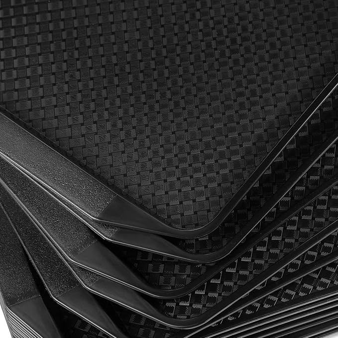 Aebeky Plastic Fast Food Tray,16.7 by 11.8-Inch,Set of 12 (Black)