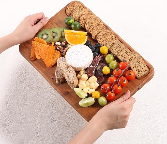 Bamboo Cutting Board Set Non Toxic Wood Chopping Board Over Sink Kitchen Gadgets Charcuterie & Chopping Board Apartment Essentials New Home Must Haves Things Stuff Accessories House Housewarming Gift