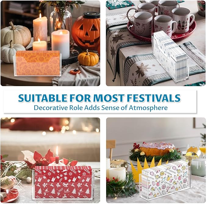 Onemake Acrylic Guest Towel Napkin Holder for Bathroom, Clear Waterproof Splash Towel Holder for Table, Kitchen, Napkin Holders for Paper Napkins, Dining Table Napkin Tray for Home, Restaurant, Hotel