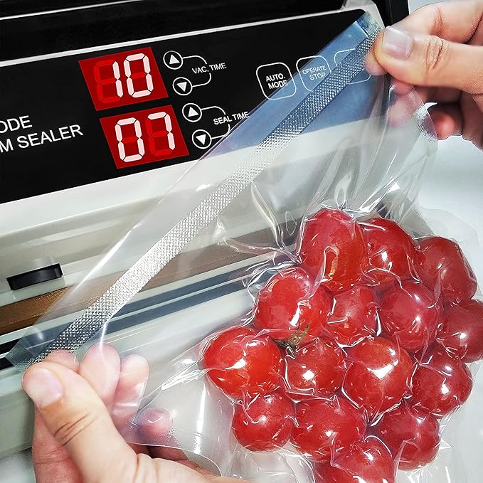 MAGIC SEAL Nozzle Vacuum Sealer Machine for Mylar bags & Smooth Flat Bags - 220W Food Sealer with Adjustable Air & Seal Settings, Auto/Manual Modes (Not for Textured) -MS175